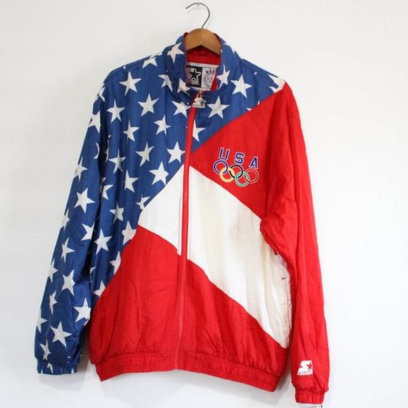 Starter Other - Vintage USA Olympic Flag Starter Zip Light Jacket